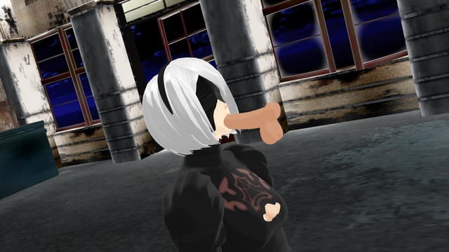 Nier Automata - 2B Sensual BJ Lewd FRAGGY HentaiGirl — photo 3