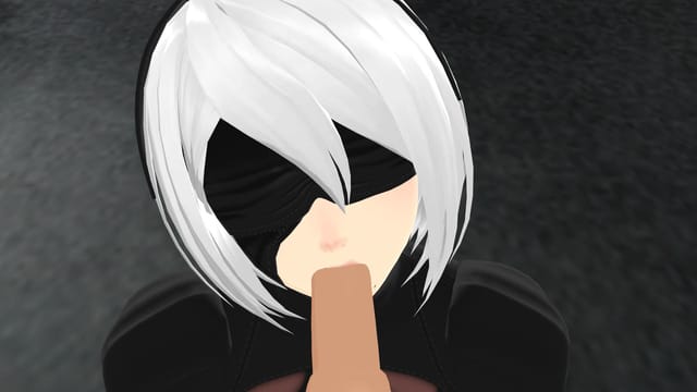 Nier Automata - 2B Sensual BJ Lewd FRAGGY HentaiGirl — photo 2