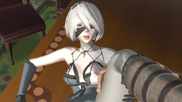 Nier Automata - 2B Fucked on the Table CGI Girl Lewd FRAGGY — photo 1