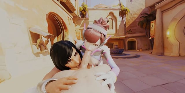 Overwatch D.va and Pharah threesome blowjob LewdVROfficial — photo 5