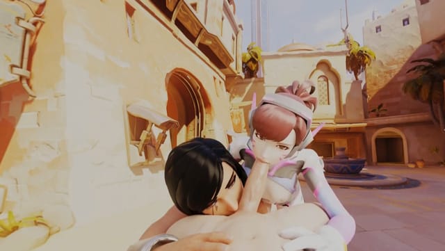 Overwatch D.va and Pharah threesome blowjob LewdVROfficial — photo 4