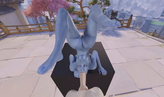 Liara upside down blowjob 3D VR 180 SBS VRWD — photo 1