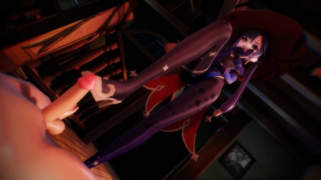 Genshin Impact - Mona Standing Footjob Lewd FRAGGY — photo 5