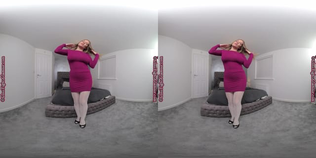 Siobhan Dress With White Glossy Tights VR porn — photo 6