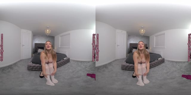 Siobhan Dress With White Glossy Tights VR porn — photo 3