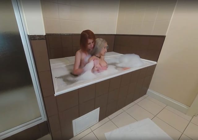 Neko Kimiko with Nika Alis Lesbians in bathroom VRXClouds — photo 6