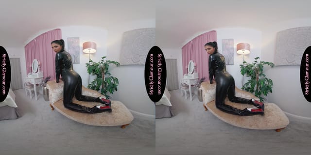 Jasmine Black Latex Catsuit Tease StrictlyGlamourVR — photo 25