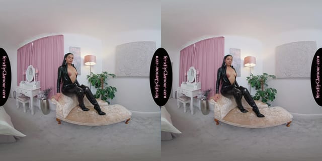 Jasmine Black Latex Catsuit Tease StrictlyGlamourVR — photo 6