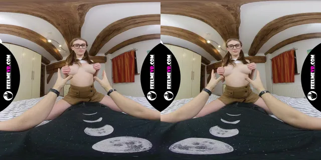 VR180 Video Busty Lina Masturbates With Vibrator On Man FeelmeVR — photo 7