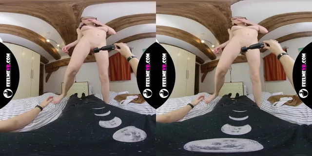 VR180 Video Busty Lina Masturbates With Vibrator On Man FeelmeVR — photo 10