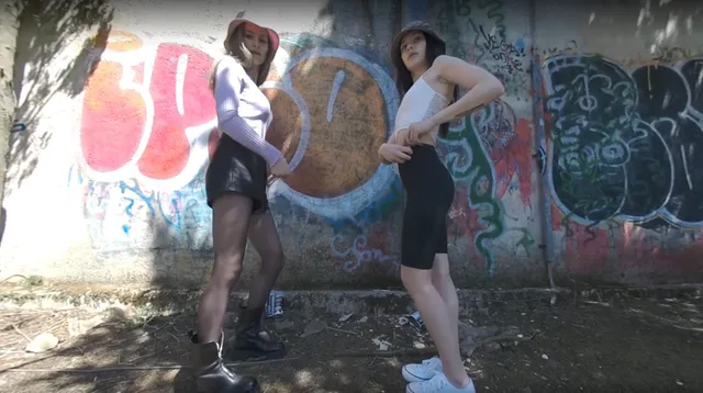 Matty And Josie On Vacation Graffiti Spray Painting And Dancing Nude Outdoors Urban Exploring VRgoddess — photo 1