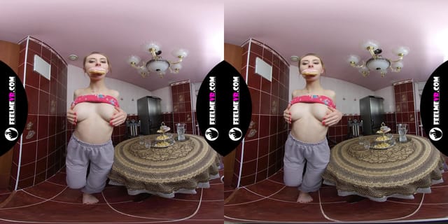 Lina Eats A Donut And Masturbates In The Kitchen Vr180 FeelmeVR — photo 8