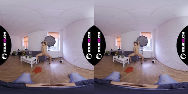 Virtual Reality Nude Striptease With Lady In Red Polina VR porn — photo 8
