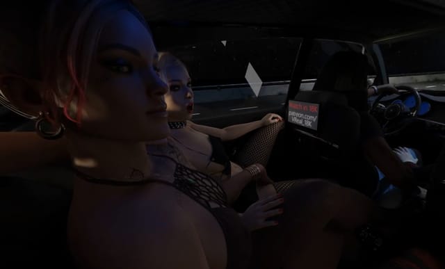 Handjob and Fingering inside a car - FFM, Lesbian, masturbation, public VReal_18K — photo 1