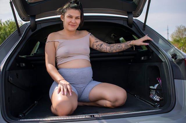 Petite Annie — Petite Annie - Preggo Teen Fucked By The Side Of The Road In The Trunk Of The Car POV VR porn — photo 3