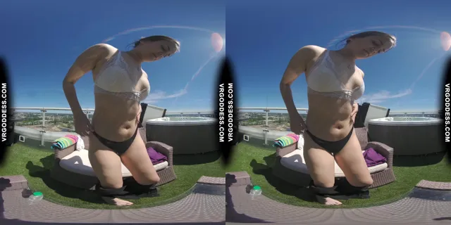 Sunny Afternoon Rooftop Dildo Masturbation College Girl Rosanna VRgoddess — photo 7
