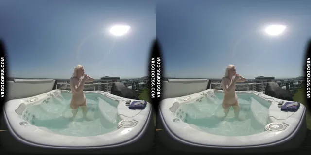 Penthouse Rooftop Jacuzzi Hot Ingrida Smoking And Masturbating In The Sun VRgoddess — photo 9