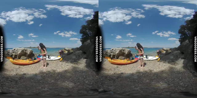 Matty And Josie Kayaking On Vacation Hiking Nude On Abandoned Island VRgoddess — photo 3