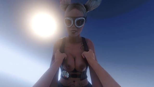 Fuck Harley Quinn skydiving from airplane jump and falling down shortly before opening the parachute — photo 2