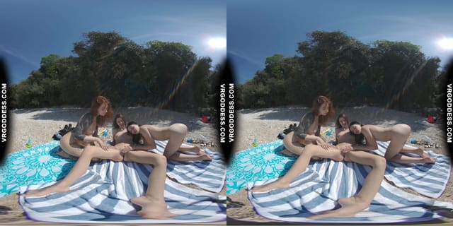 3 Babes On Nude European Beach Mini Lesbian Outdoor Vacation Orgy Matty Cheri Rebeka Ruby VRgoddess — photo 5
