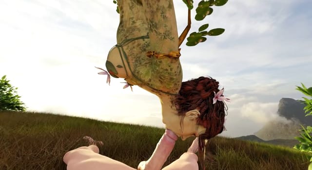 VReal_18K Poison Ivy Spinning Blowjob while Hanging from a Tree (Arkham Knight parody) - 3D CGI render — photo 4