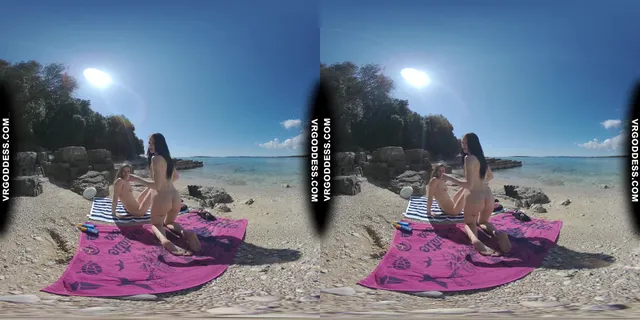Sunny Beach Afternoon Nude Sunbathing And Searching For Shells On Vacation With Matty Josie VRgoddess — photo 1