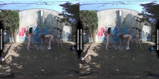 On Vacation With Matty Cheri Rebeka Ruby Nude In Public Painting Graffiti And Dancing VRgoddess — photo 2