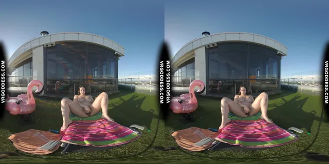 Vanessa Klein Jilling With Some Big Dildos For Deep Penetration Rooftop Bubble Sunbathing VRgoddess — photo 5