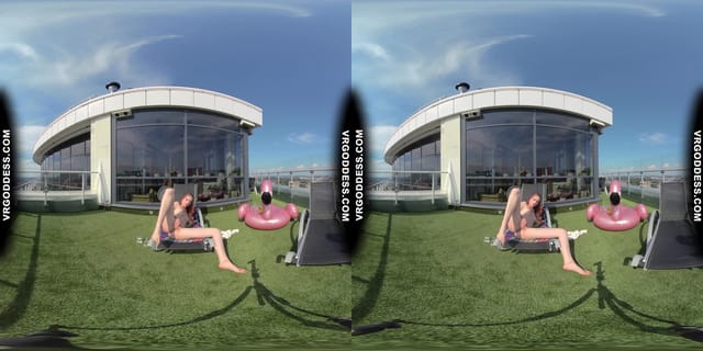 Summertime Naked Teen Sunbathing Babe Margarita Enjoying Herself In Bubbles In Sun VRgoddess — photo 6