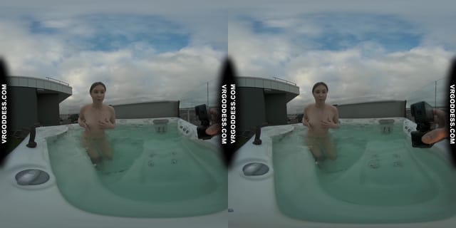 Behind The Scenes Filming Pretty Lika Rooftop Jacuzzi Dildo Masturbating VRgoddess — photo 9