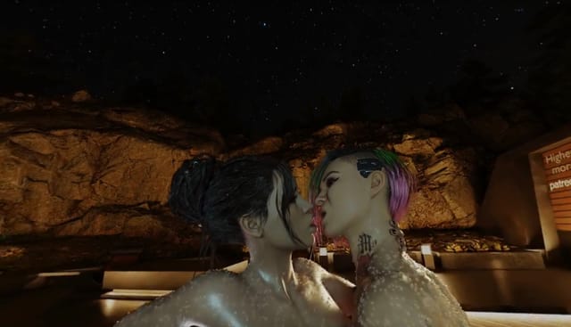 Cyberpunk2077 Judy Alvarez Panam Palmer V Threesome Dildo Lesbian Kiss (A XXX Parody) — photo 2