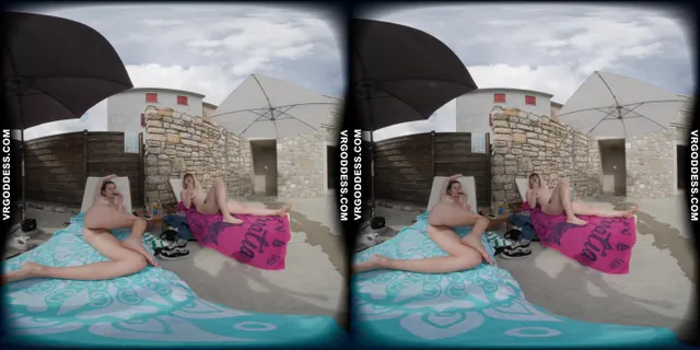Josie Fresh And Her Friend Sofie Naked Poolside At An Italian Villa Eating And Sunbathing VRgoddess — photo 7