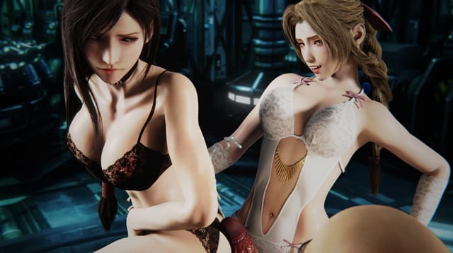 Double Pussyjob - Final Fantasy ft. Tifa Lockhart, Aerith Gainsborough, Rude (A XXX Parody) VR porn — photo 5