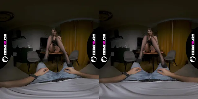 Virtual Reality Striptease With Young Brunette Mary Moon VR porn — photo 1