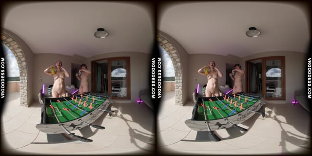 Josie Fresh And Sofie Playing Table Football Nude At The Italian Villa VRgoddess — photo 3