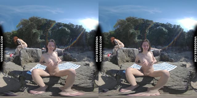 Rebeka Ruby Risky Nude Beach Dildo Masturbating On Vacation Nude Girls Background VRgoddess — photo 48