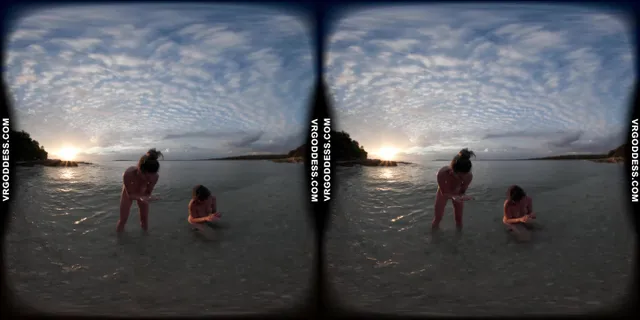 Cloudy Day At A Nude Italian Beach With Sofie And Josie Swimming And Laying Out VRgoddess — photo 10