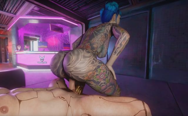 Cheri Nowlin giving you a proper Reception at Clouds nightclub, Cyberpunk 2077 parody — photo 1